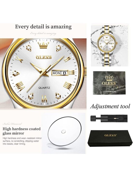Women\'s White Stainless Steel Fashion Quartz Analog Waterproof Dress Wrist Watch main image 2